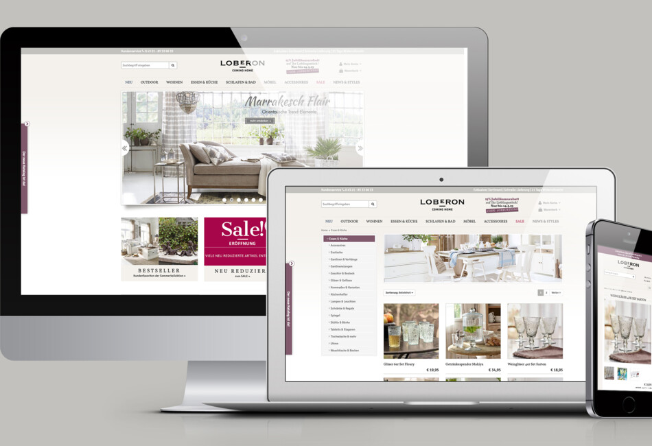 Loberon Onlineshop Mockup
