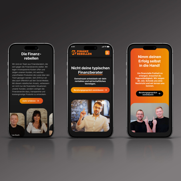 Finanzrebellen Website mobil Mockup